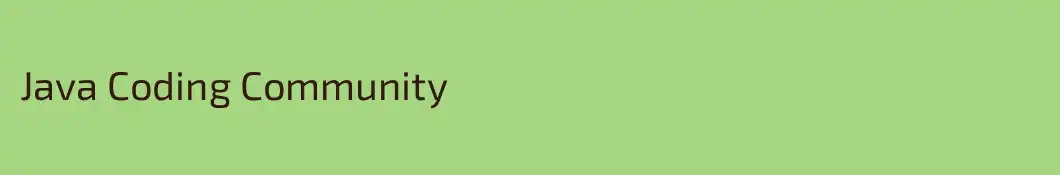 Java Coding Community